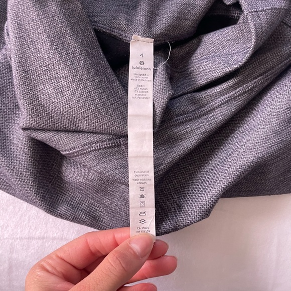 NWOT Lululemon Align Pant Mini Heathered Herringbone Heathered Black 4 - Picture 9 of 10